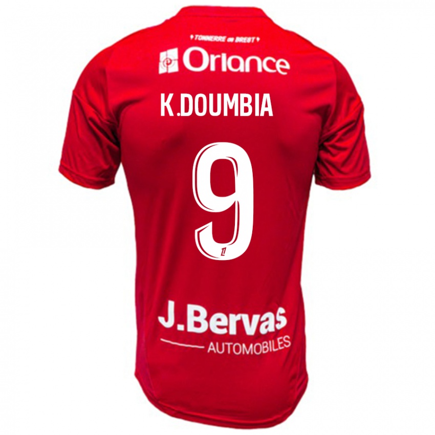 Kinderen Kamory Doumbia #9 Rood Wit Thuisshirt Thuistenue 2024/25 T-Shirt België