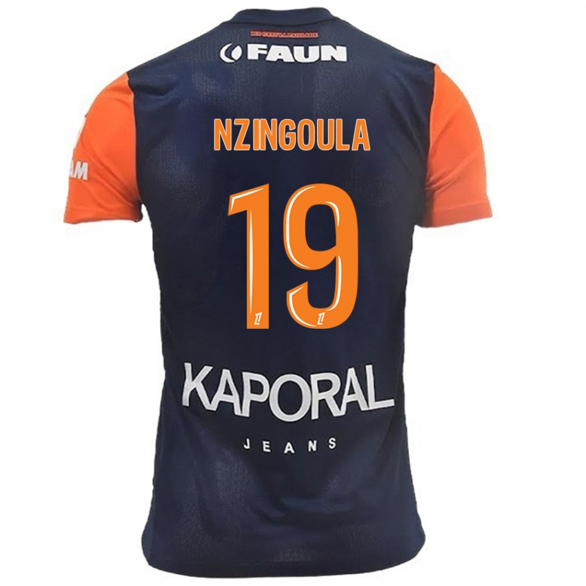 Kinder Rabby Nzingoula #19 Marineblau Orange Heimtrikot Trikot 2024/25 T-Shirt Belgien