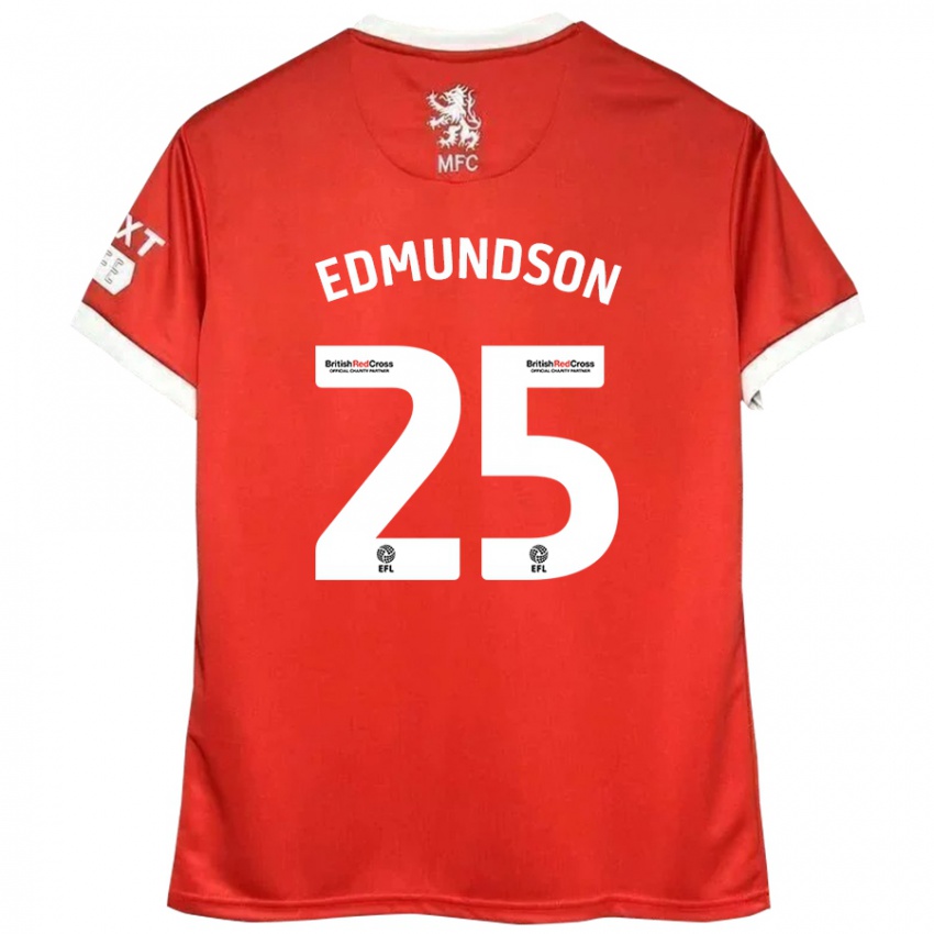 Kinder George Edmundson #25 Rot Weiß Heimtrikot Trikot 2024/25 T-Shirt Belgien