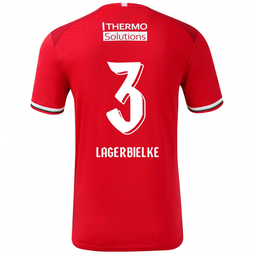 Kinder Gustaf Lagerbielke #3 Rot Weiß Heimtrikot Trikot 2024/25 T-Shirt Belgien