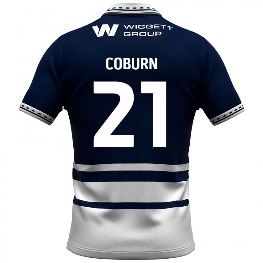 Kinderen Josh Coburn #21 Marineblauw Wit Thuisshirt Thuistenue 2024/25 T-Shirt België