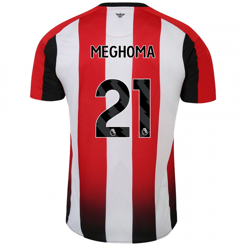 Enfant Maillot Jayden Meghoma #21 Rouge Blanc Tenues Domicile 2024/25 T-Shirt Belgique