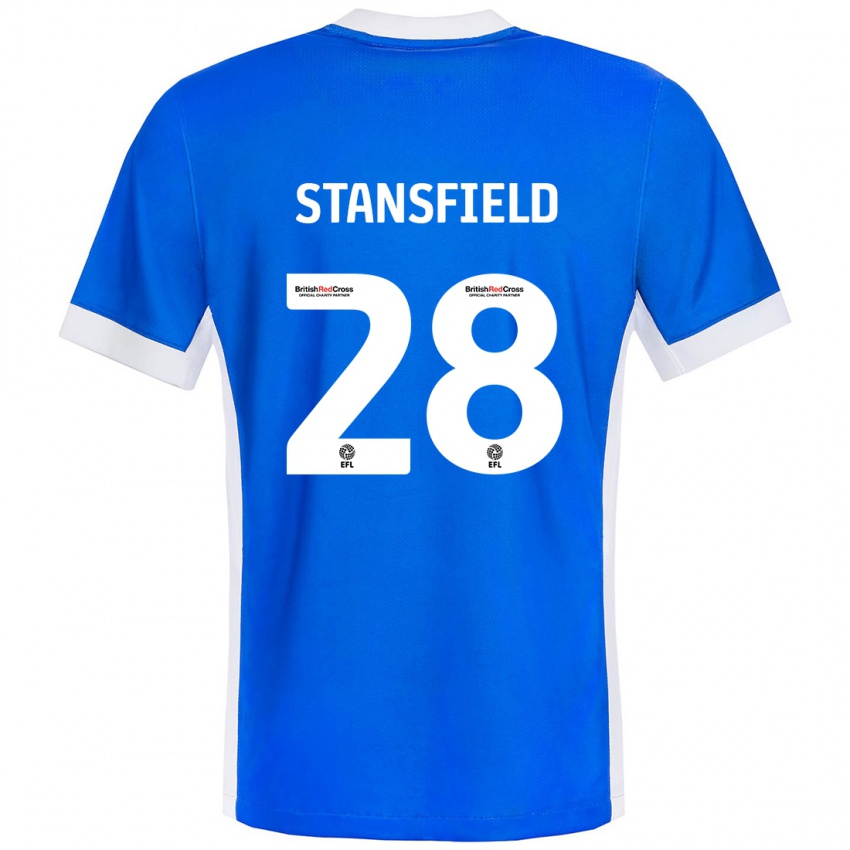 Kinder Jay Stansfield #28 Blau Weiß Heimtrikot Trikot 2024/25 T-Shirt Belgien