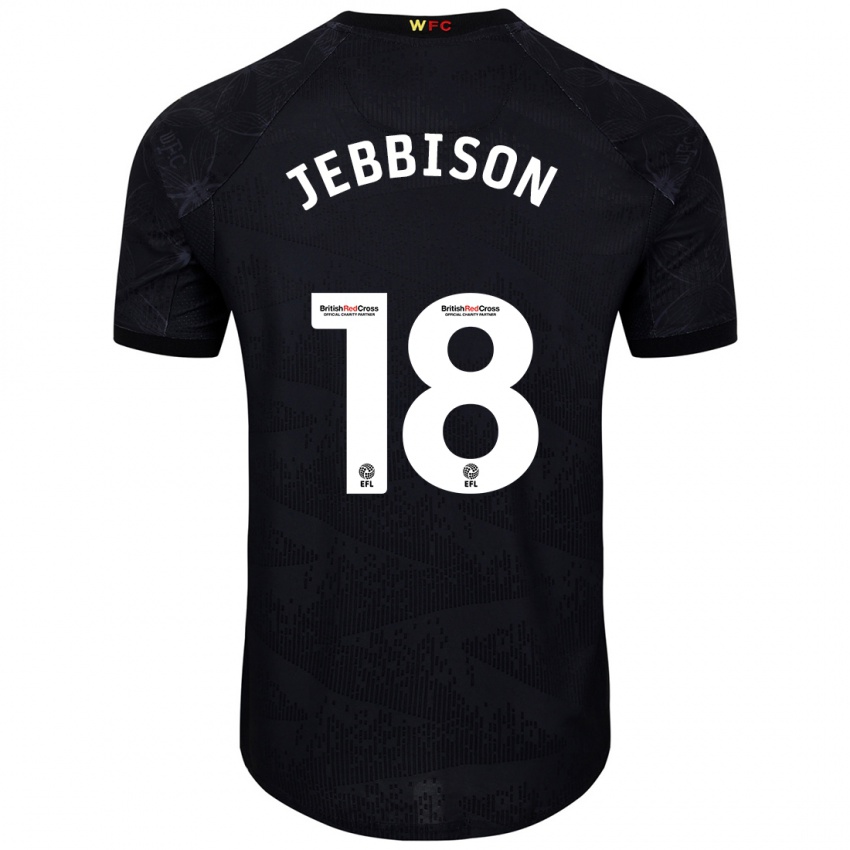 Enfant Maillot Daniel Jebbison #18 Noir Blanc Tenues Extérieur 2024/25 T-Shirt Belgique