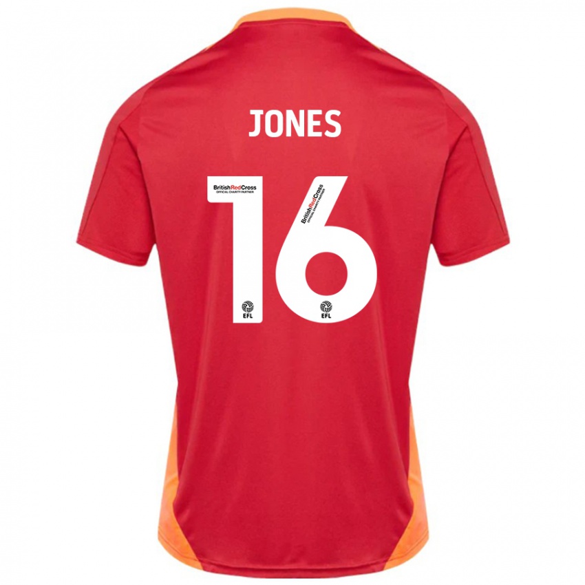 Enfant Maillot Patrick Jones #16 Bleu Blanc Cassé Tenues Extérieur 2024/25 T-Shirt Belgique