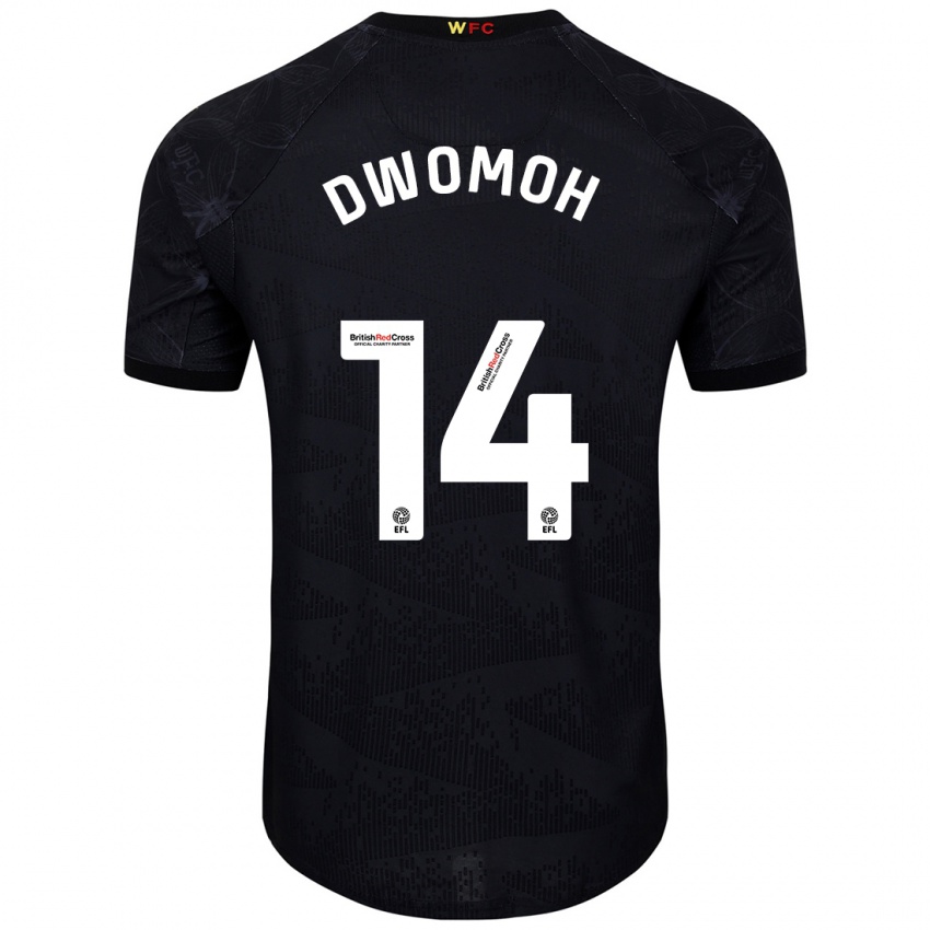 Enfant Maillot Pierre Dwomoh #14 Noir Blanc Tenues Extérieur 2024/25 T-Shirt Belgique