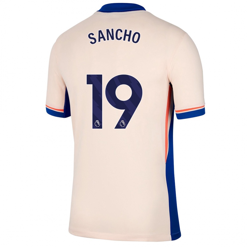 Heren Jadon Sancho #19 Lichtbeige Uitshirt Uittenue 2024/25 T-Shirt België