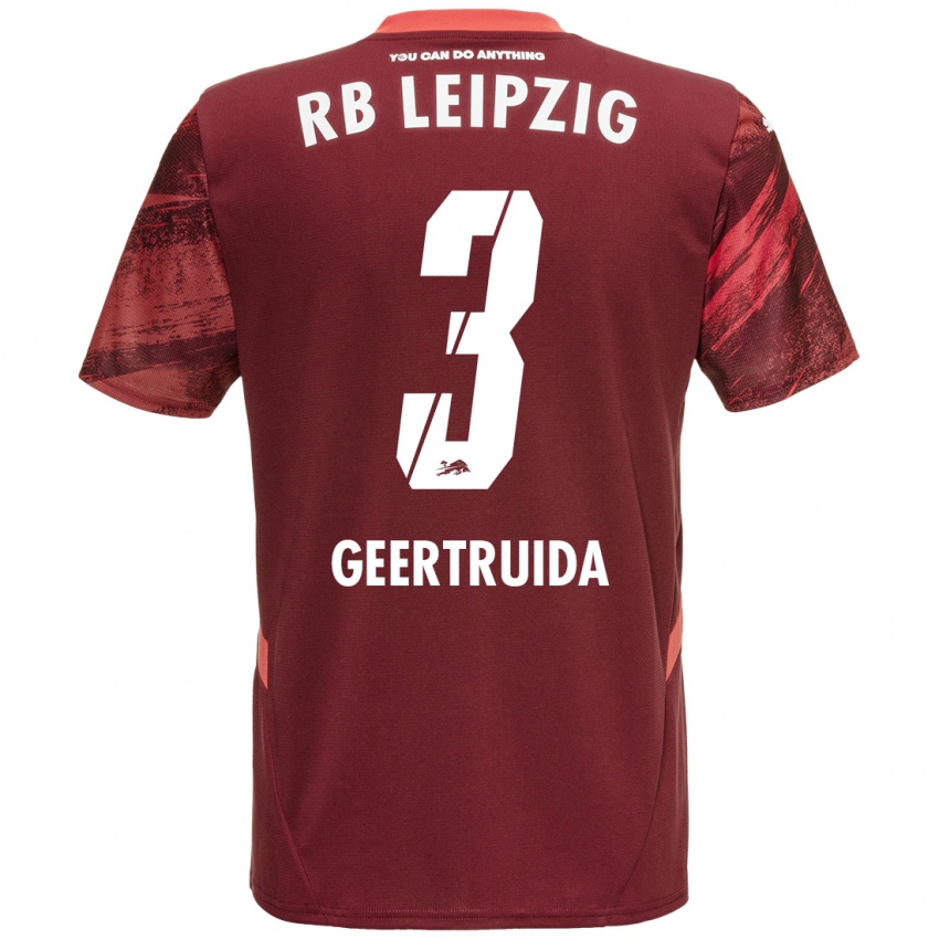 Heren Lutsharel Geertruida #3 Bordeauxrood Uitshirt Uittenue 2024/25 T-Shirt België