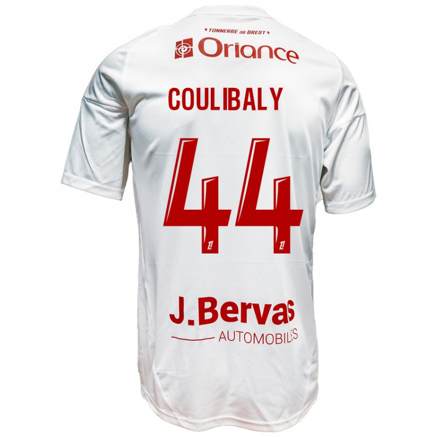 Heren Soumaila Coulibaly #44 Wit Rood Uitshirt Uittenue 2024/25 T-Shirt België