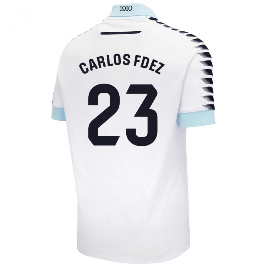 Herren Carlos Fernandez #23 Weiß Blau Auswärtstrikot Trikot 2024/25 T-Shirt Belgien