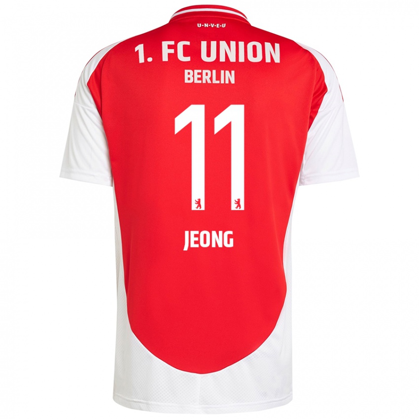 Homme Maillot Woo-Yeong Jeong #11 Rouge Blanc Tenues Domicile 2024/25 T-Shirt Belgique