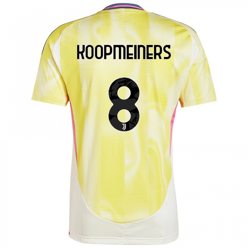 Homme Maillot Teun Koopmeiners #8 Jaune Solaire Tenues Extérieur 2024/25 T-Shirt Belgique