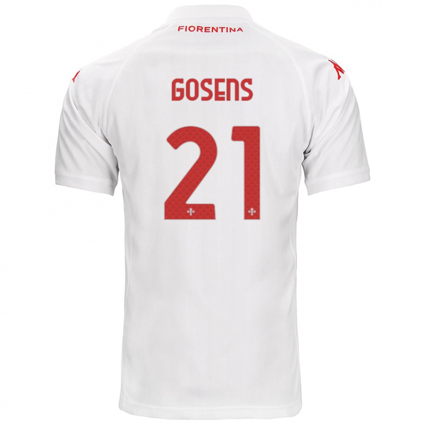 Herren Robin Gosens #21 Weiß Auswärtstrikot Trikot 2024/25 T-Shirt Belgien