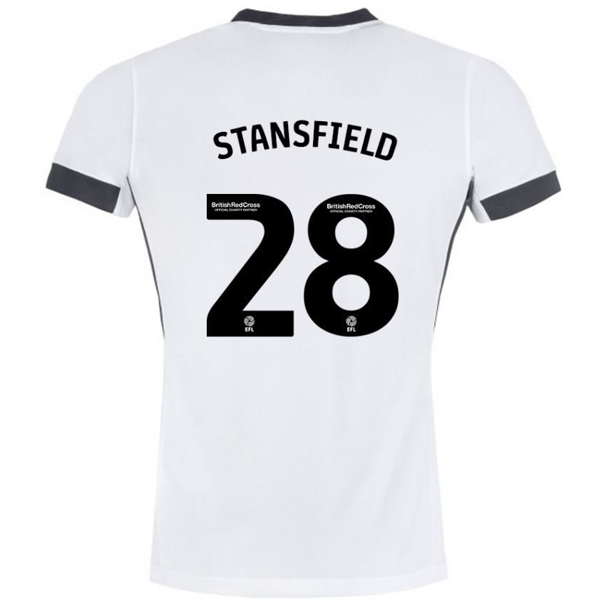 Heren Jay Stansfield #28 Wit Zwart Uitshirt Uittenue 2024/25 T-Shirt België