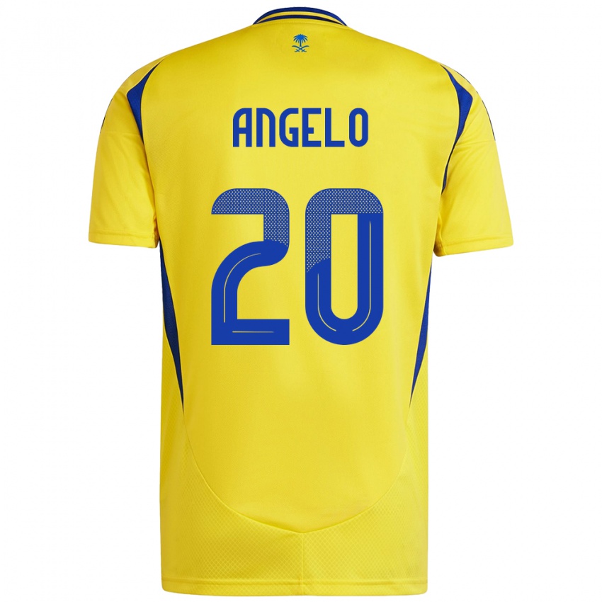 Dames Ângelo #20 Geel Blauw Thuisshirt Thuistenue 2024/25 T-Shirt België