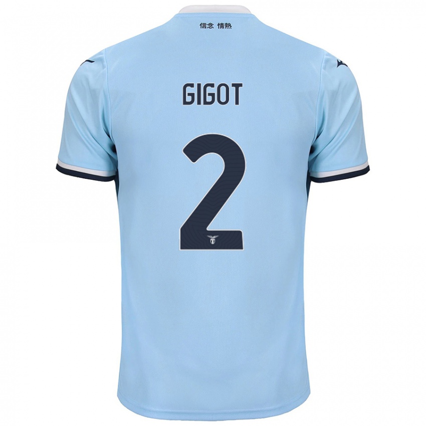 Damen Samuel Gigot #2 Blau Heimtrikot Trikot 2024/25 T-Shirt Belgien