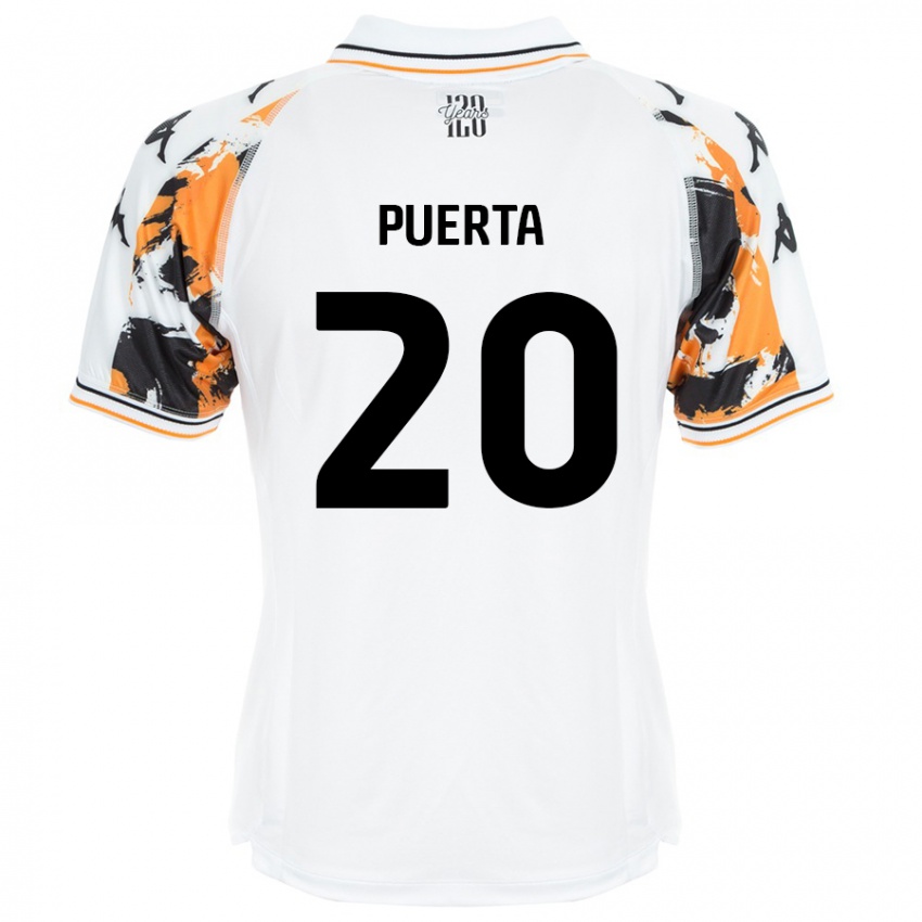 Femme Maillot Gustavo Puerta #20 Blanc Tenues Extérieur 2024/25 T-Shirt Belgique