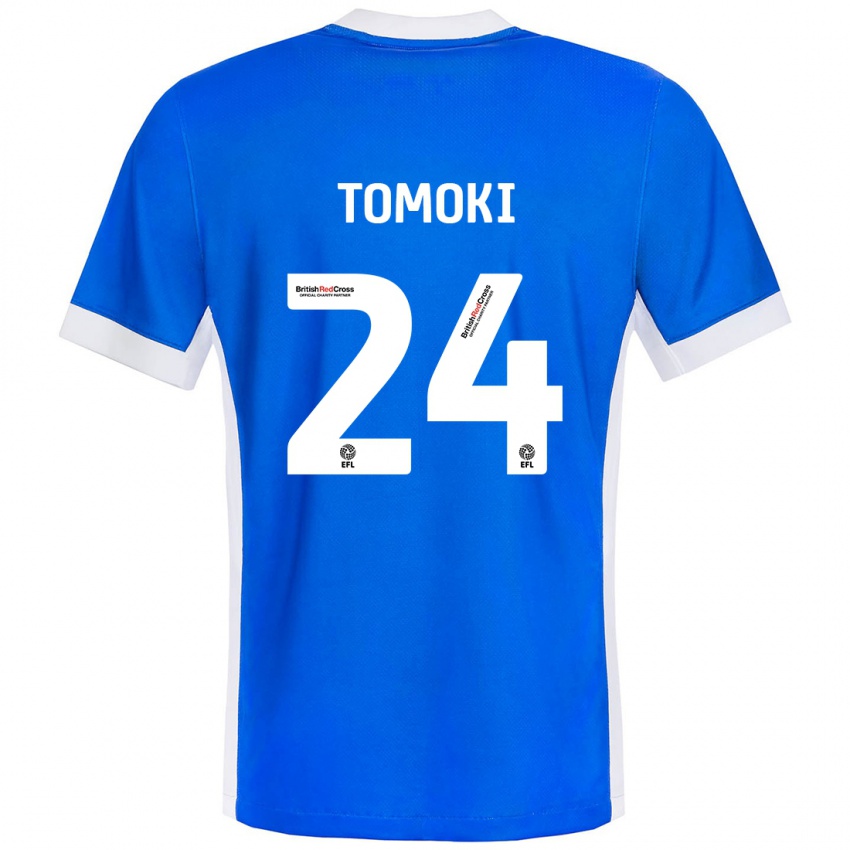 Femme Maillot Tomoki Iwata #24 Bleu Blanc Tenues Domicile 2024/25 T-Shirt Belgique