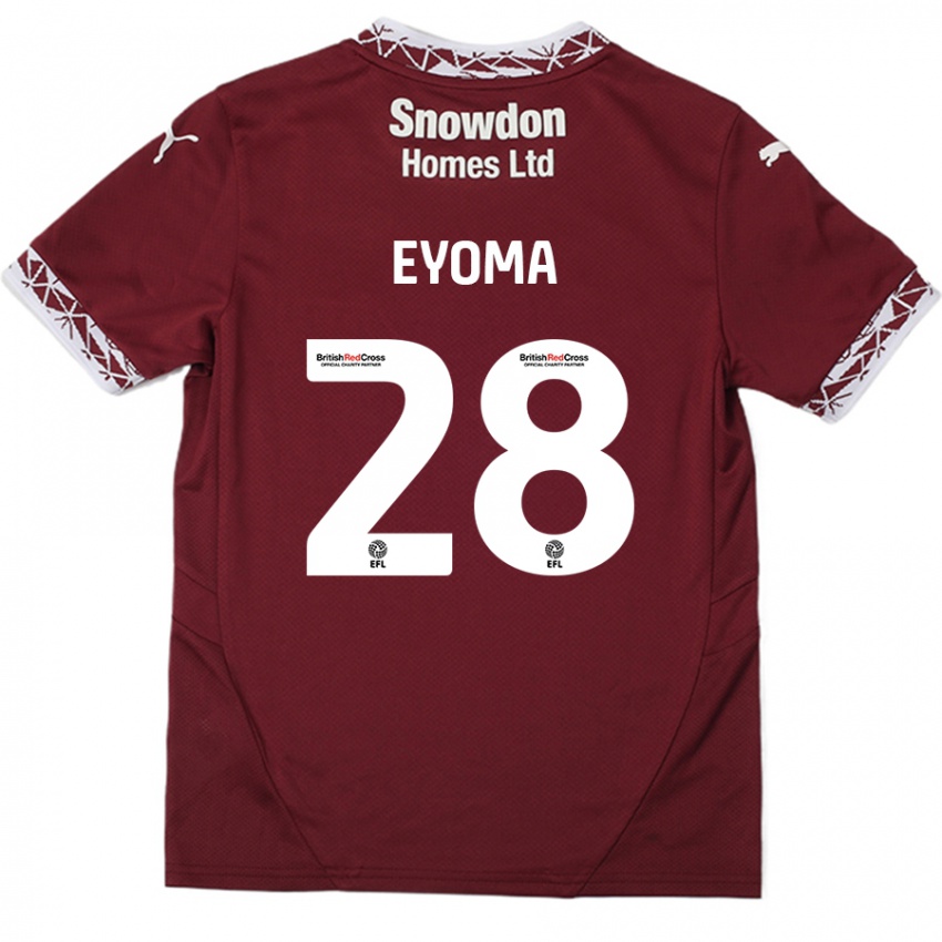 Femme Maillot Timothy Eyoma #28 Bordeaux Tenues Domicile 2024/25 T-Shirt Belgique