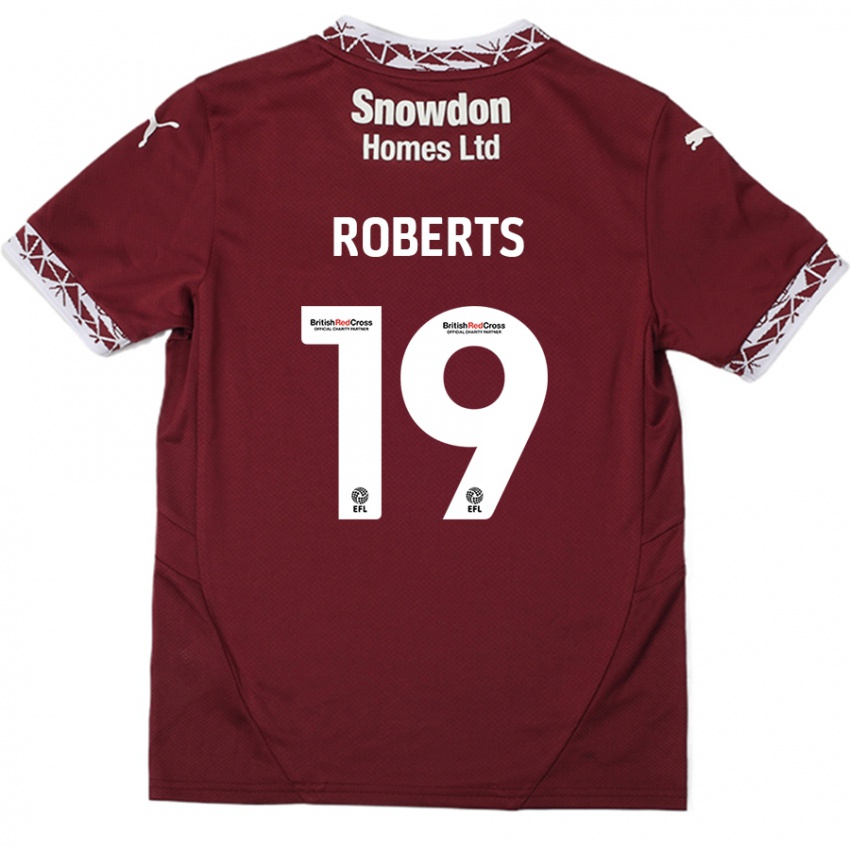 Femme Maillot Tyler Roberts #19 Bordeaux Tenues Domicile 2024/25 T-Shirt Belgique