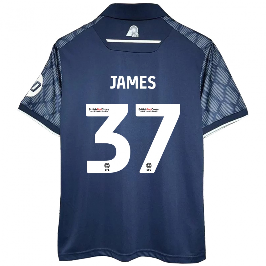 Femme Maillot Matty James #37 Noir Tenues Extérieur 2024/25 T-Shirt Belgique