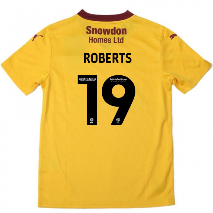 Femme Maillot Tyler Roberts #19 Orange Bordeaux Tenues Extérieur 2024/25 T-Shirt Belgique